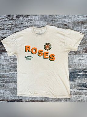 NEW Smell the ROSES GRATEFUL Tan Tee T-Shirt